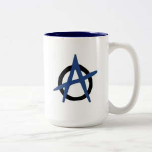 Anarchie-Tassen-Blau Zweifarbige Tasse