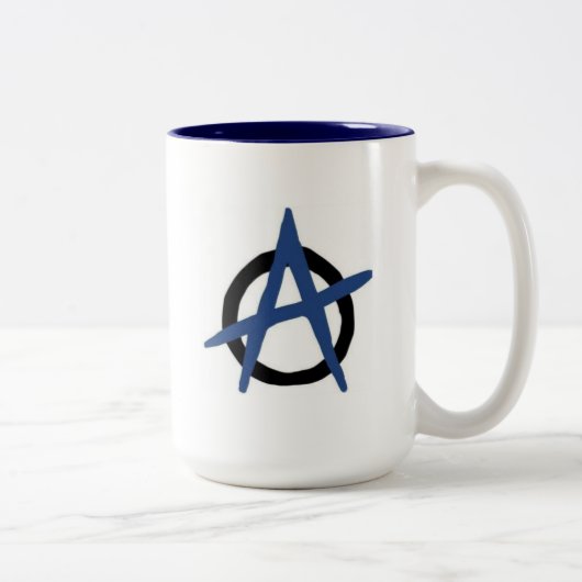 Anarchie-Tassen-Blau Zweifarbige Tasse (Rechts)