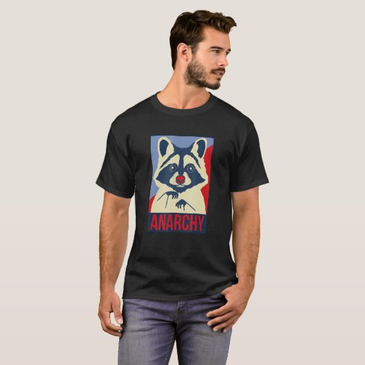 Anarchie Trash Panda Raccoon Tierdesign T-Shirt (Vorne ganz)