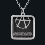 Anarchie Versilberte Kette<br><div class="desc">Anarchie. Schwarzer T - Shirt mit grauem Symbol und redigiertem Zitat von Emma Goldman.I nahm der Linie "die Befreiung des menschlichen Körpers vom Zwang des Eigentums" heraus weil ich glaube, dass persönliches Eigentum zum Überleben wesentlich ist. Andere Schulen der Anarchistenphilosophie sind unterhalb des philosophischen Anarchismus aufgeführt. Gegenseitigkeit. SozialAnarchismus. Kollektivist-Anarchismus. Anarchisten-Kommunismus....</div>