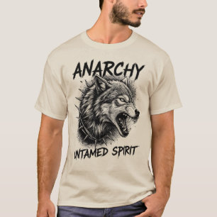 Anarchie Wolf Ungezähmter Geist Punk-Illustration T-Shirt