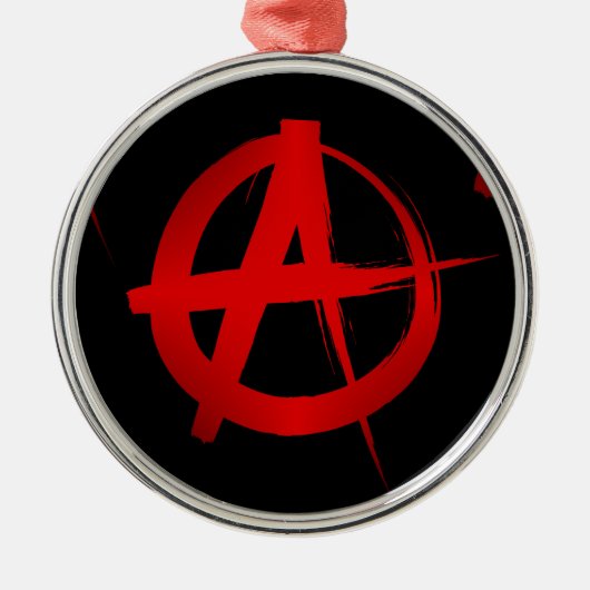 Anarchiesymbol Silbernes Ornament (Vorne)