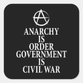 Anarchieziffer Quadratischer Aufkleber (Vorderseite)