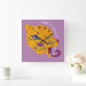 Anarchisches Gift Leopard Quadratische Wanduhr (Zuhause)