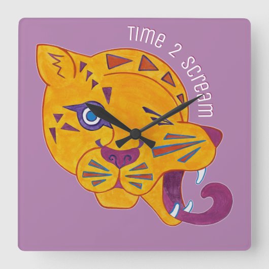 Anarchisches Gift Leopard Quadratische Wanduhr (Vorderseite)