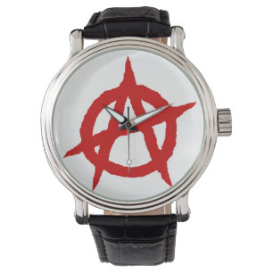 Anarchisches Symbol roter Punk Musik Kultur Zeiche Armbanduhr
