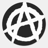 Anarchismus-Symbol-Sticker Runder Aufkleber (Vorderseite)