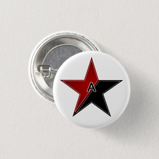 Anarchist in Rot/Schwarz Button (Vorne & Hinten)