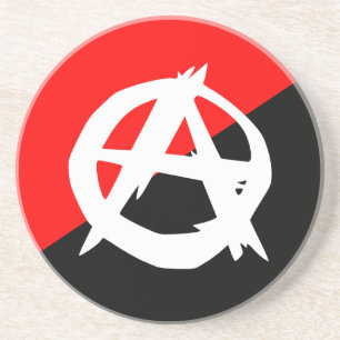 Anarchisten-Schwarz-weiße und rote Flagge Sandstein Untersetzer