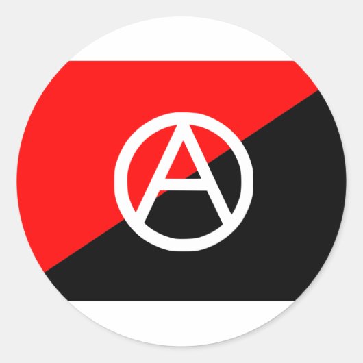 Anarchistenflagge mit a-Symbol Runder Aufkleber (Vorderseite)
