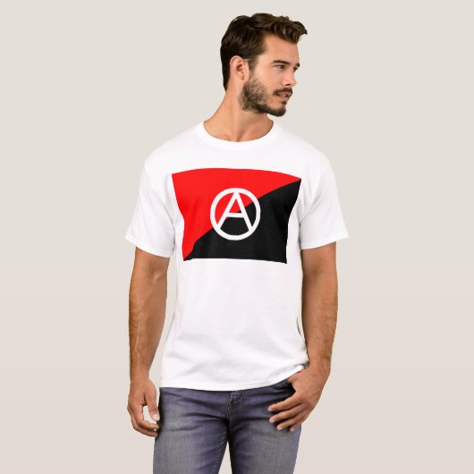 Anarchistenflagge mit a-Symbol T-Shirt (Vorne ganz)