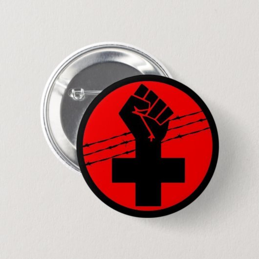 Anarchistenschwarzer Querknopf Button (Vorne & Hinten)
