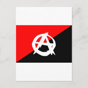 Anarchistische Flagge mit einem Symbol Postkarte