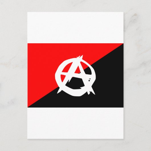 Anarchistische Flagge mit einem Symbol Postkarte (Vorderseite)