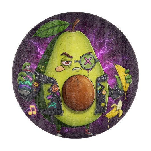 Anarcho-Avocado Schneidebrett (Vorderseite)