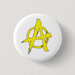 Anarcho-Kapitalismus gelber Anarchie-Symbol-Knopf Button