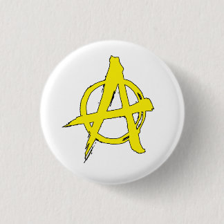 Anarcho-Kapitalismus gelber Anarchie-Symbol-Knopf Button