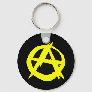 Anarcho-Kapitalismus Schwarze und Gelbe Flagge Schlüsselanhänger