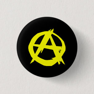 Anarcho Kapitalismus-Schwarzes und gelbe Flagge Button