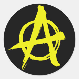 Anarcho-kapitalistische Anarchy-Symbol-Aufkleber Runder Aufkleber