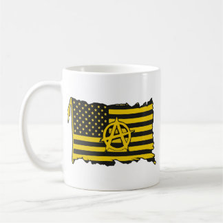 Anarcho-Kapitalistische Flagge USA Schwarz-golden Kaffeetasse