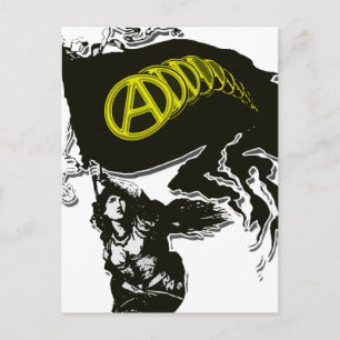 Anarcho Kapitalistische, verächtete Flagge mit Lad Postkarte