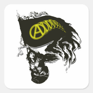 Anarcho Kapitalistische, verächtete Flagge mit Lad Quadratischer Aufkleber