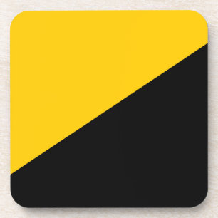 Anarcho kapitalistisches Schwarzes und gelb Getränkeuntersetzer