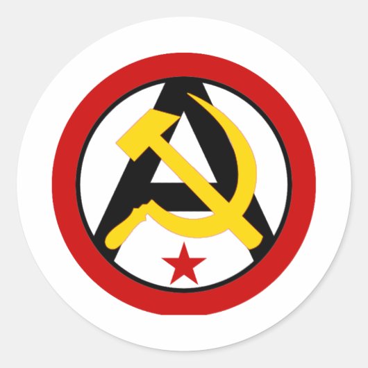 Anarcho-kommunistisches Logo Runder Aufkleber (Vorderseite)
