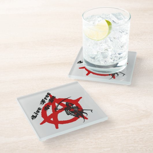 Anarchy Grim Sensenmann Glasuntersetzer (Schrägansicht)