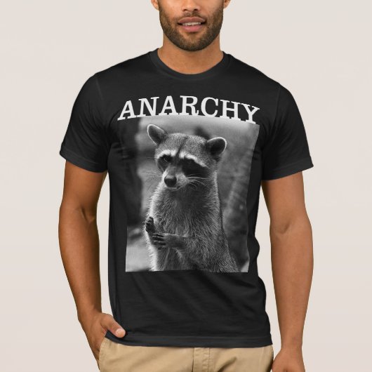 ANARCHY Raccoon Funny T-Shirt (Vorderseite)