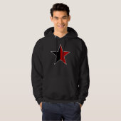 Anarchy Star Klassisch (schwarz / rot) Hoodie (Vorne ganz)
