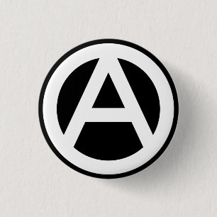 Anarchy Symbol Klassisch (schwarzer Hintergrund) Button