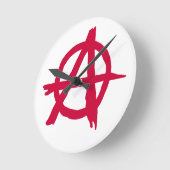 Anarchy SYmbol Runde Wanduhr (Winkel)