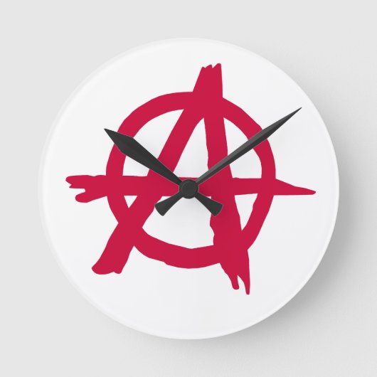 Anarchy SYmbol Runde Wanduhr (Vorderseite)