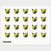 Anarkitty mit White Whiskers Anarchyball Quadratischer Aufkleber (Blatt)