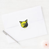 Anarkitty mit White Whiskers Anarchyball Quadratischer Aufkleber (Umschlag)