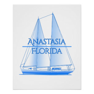 Anastasia Coastal Nautical Sailing Poster