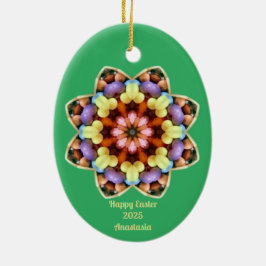 ANASTASIA ~ EASTER EGG ~ Kaleidoskop Green ~ Keramik Ornament