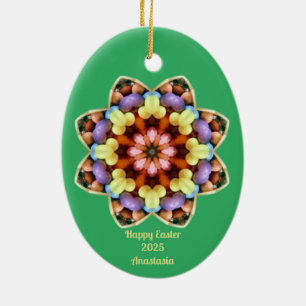 ANASTASIA ~ EASTER EGG ~ Kaleidoskop Green ~ Keramik Ornament