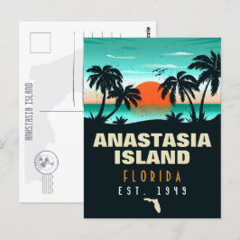 Anastasia Island Florida Retro Souvenirs Postkarte