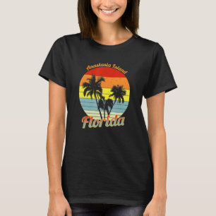 Anastasia Island Florida Retro Tropische Palmen T-Shirt