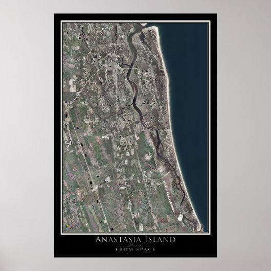 Anastasia Island Florida vom Satelliten-Weltraumpl Poster (Vorne)