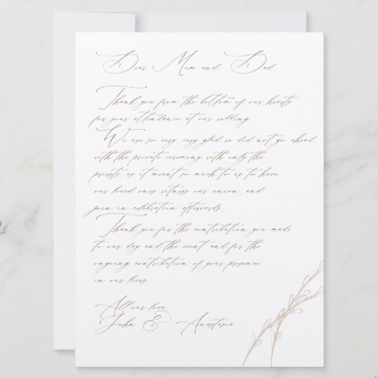 Anastasia & John Custom Wedding Vielen Dank Einladung (Vorderseite)