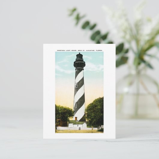 Anastasia Lighthouse nahe St. Augustine, Florida Postkarte (Stehend Vorderseite)