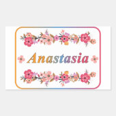 Anastasia Name Rechteckiger Aufkleber (Vorderseite)