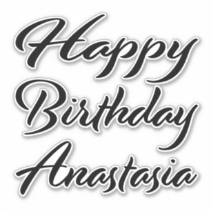 Anastasia Name Vorname black Sticker Geburtstag