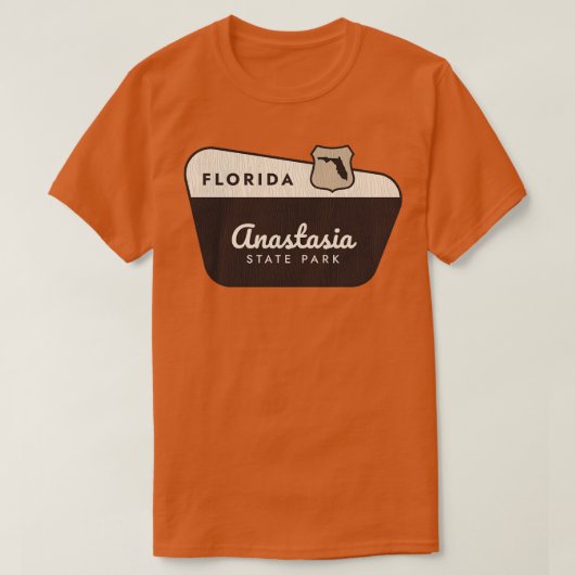 Anastasia Staat Park Florida Begrüßungszeichen T-Shirt (Design vorne)