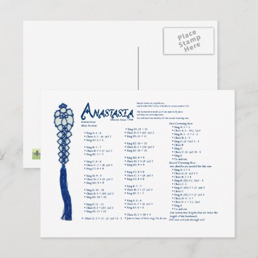 Anastasie Postkarte (Vorne/Hinten)