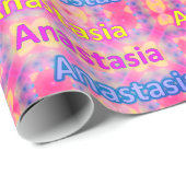 ANASTASIEN ~ Fraktal Muster Personalisiert Geschenkpapier (Rolleneckpunkt)